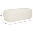Safavieh Whitley Wood and Velvet Rectangular Ottoman in Cream