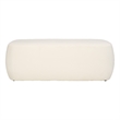Safavieh Whitley Wood and Velvet Rectangular Ottoman in Cream