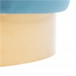 Safavieh Azai Velvet and Wood Round Ottoman in Blue / Gold