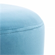 Safavieh Azai Velvet and Wood Round Ottoman in Blue / Gold