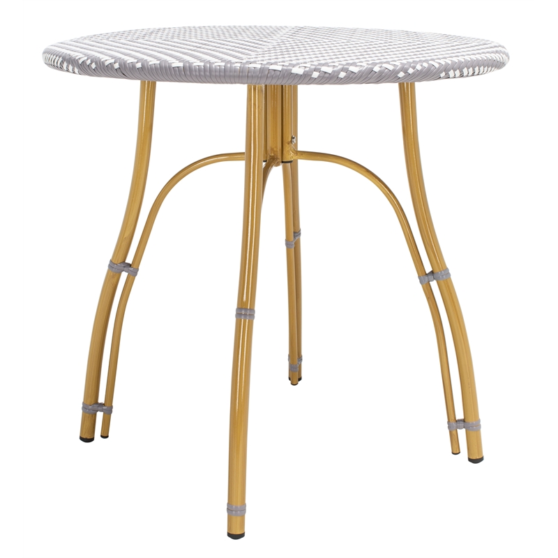 Safavieh Kylie Aluminum Bistro Table in Gray / White