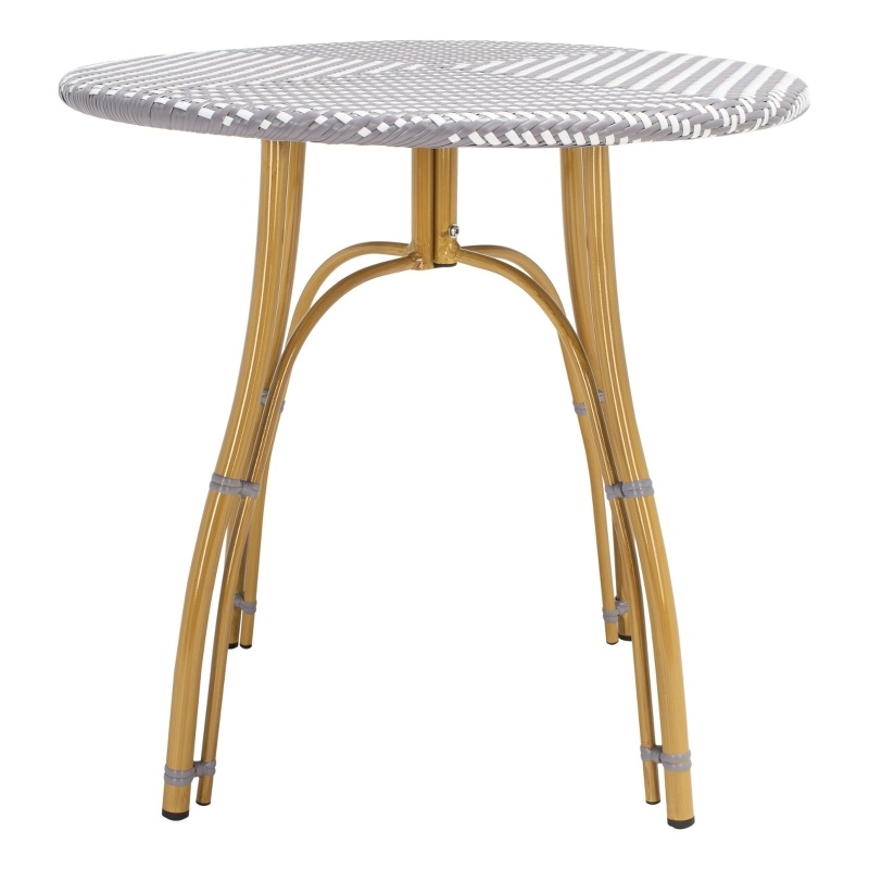 Safavieh Kylie Aluminum Bistro Table in Gray / White