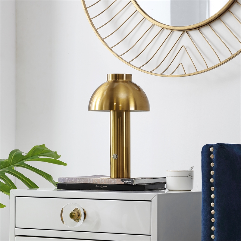 Safavieh Niara Iron Rechargeable Led Table in Brass