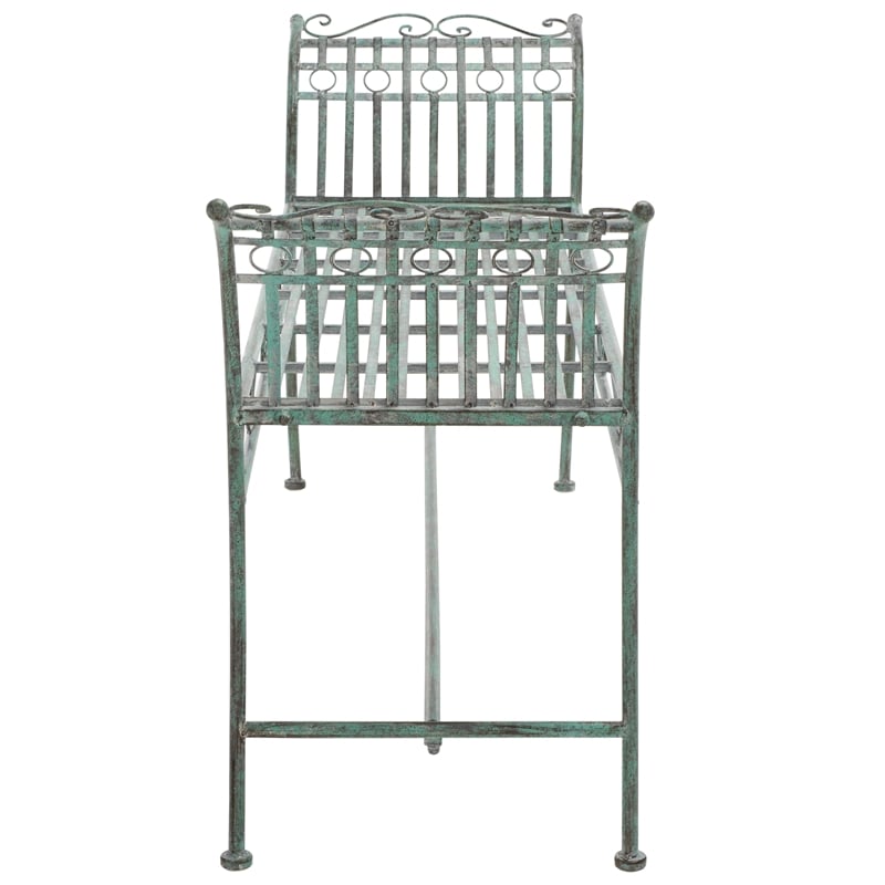 Safavieh Hadley Iron Bench  in Green