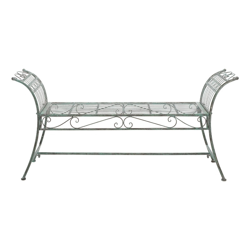 Safavieh Hadley Iron Bench  in Green