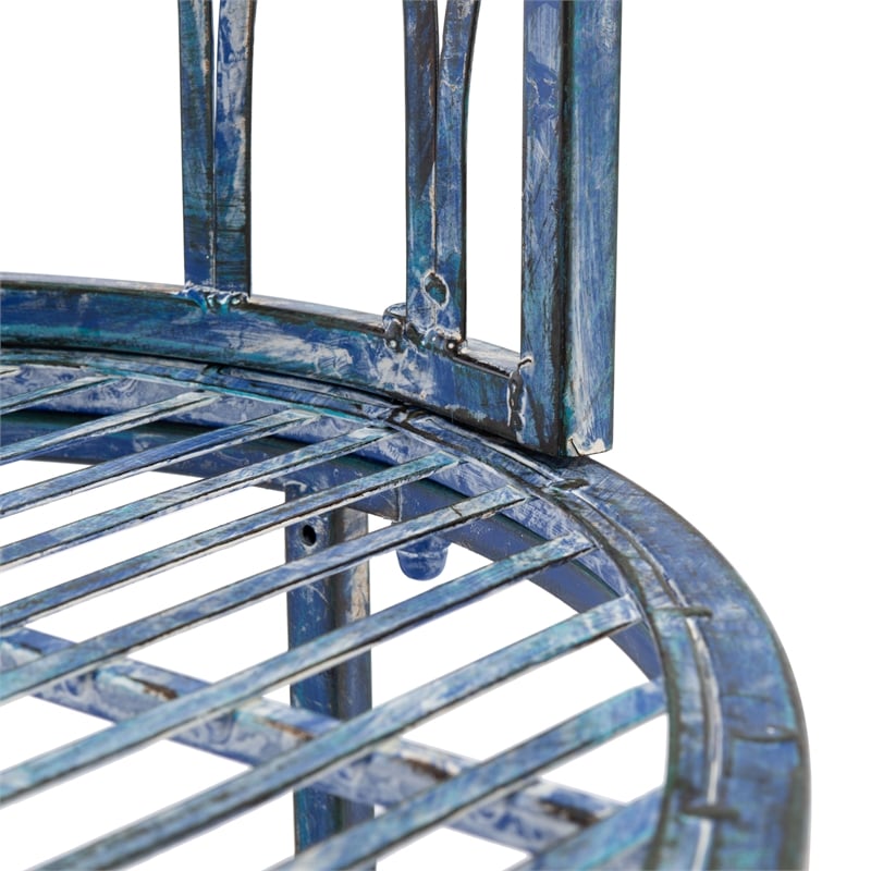 Safavieh Lara Kissing  Iron Bench in Blue