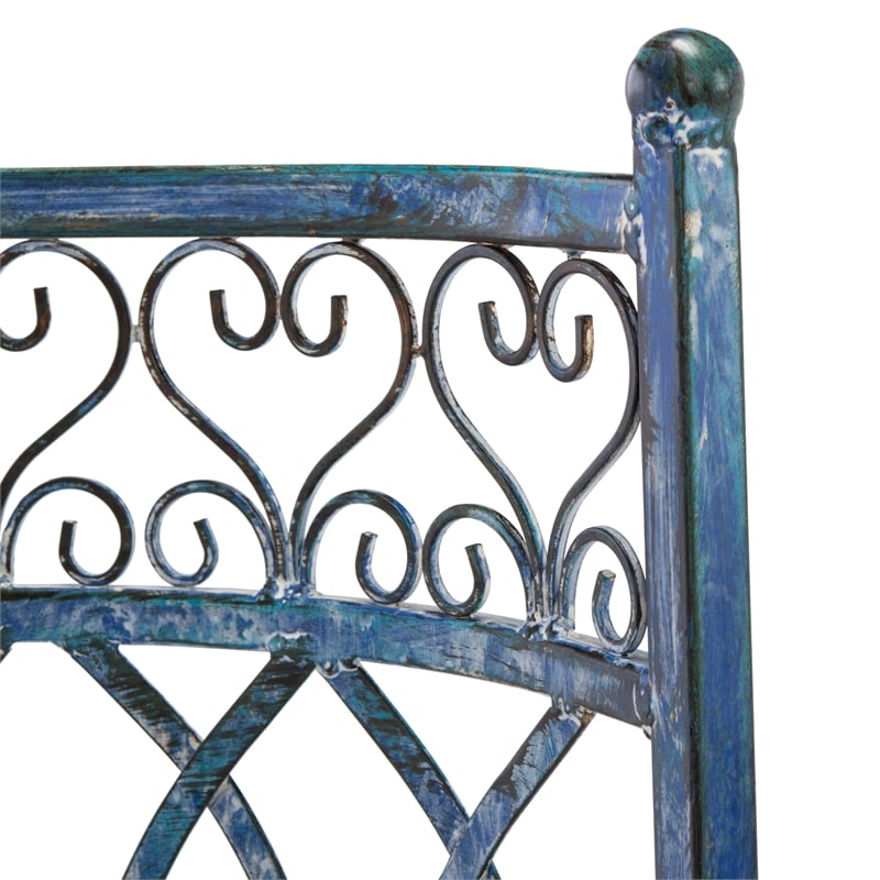 Safavieh Lara Kissing  Iron Bench in Blue