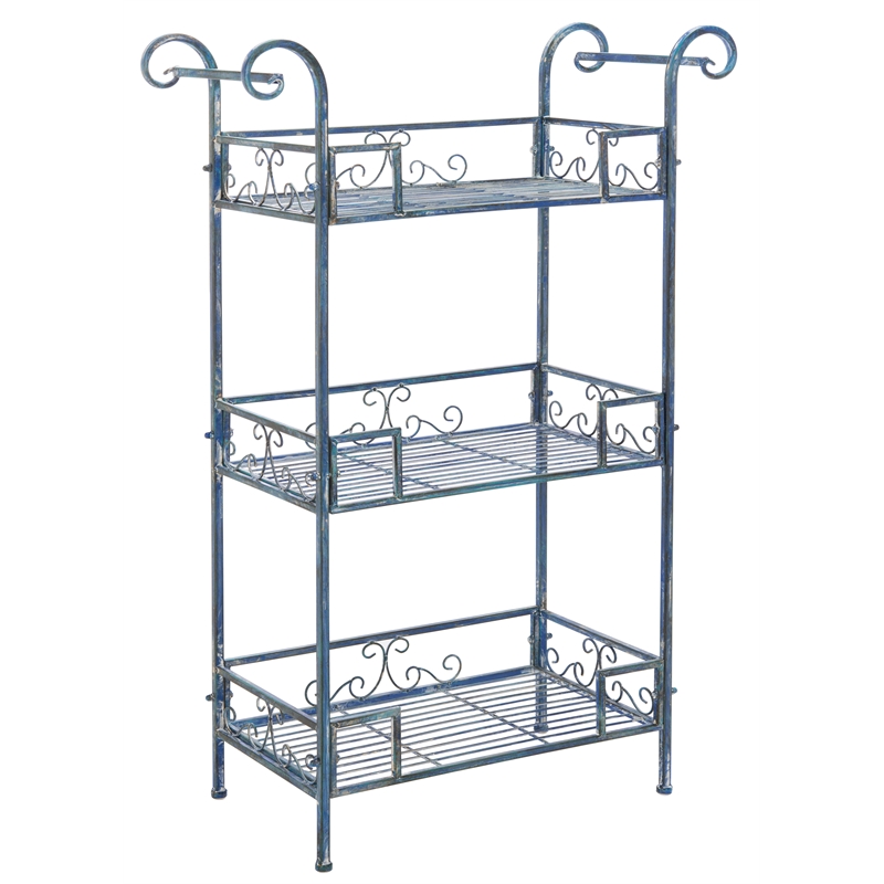 Safavieh Noreen Iron 3 Tier Shelf  in Blue