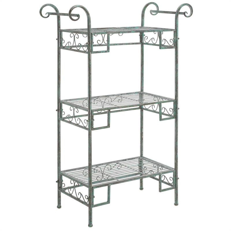 Safavieh Noreen Iron 3 Tier Shelf  in Green
