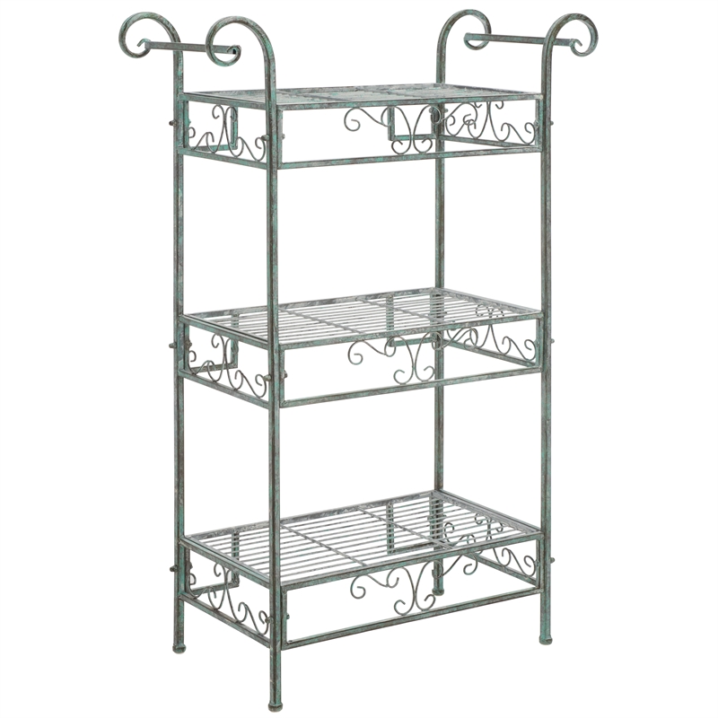 Safavieh Noreen Iron 3 Tier Shelf  in Green