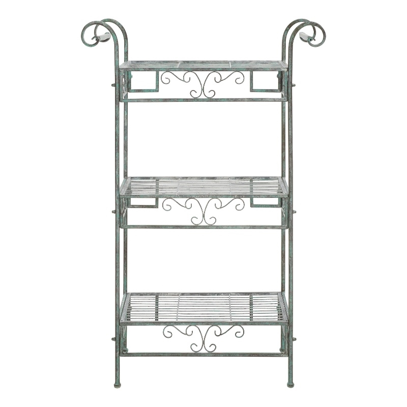 Safavieh Noreen Iron 3 Tier Shelf  in Green