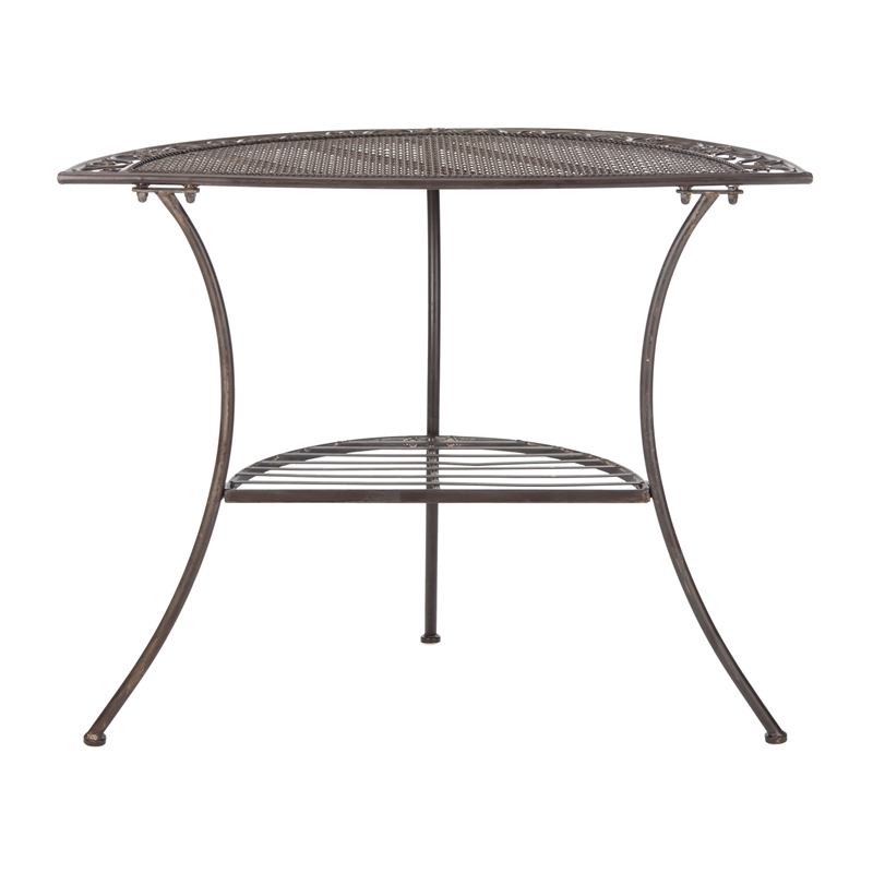 Safavieh Genson Halfmoon  Iron Console Table in Rust