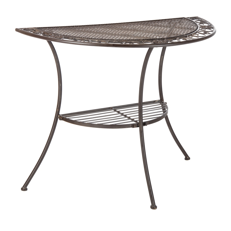 Safavieh Genson Halfmoon  Iron Console Table in Rust