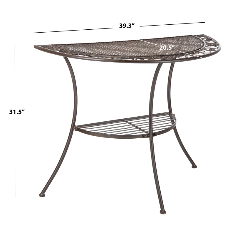 Safavieh Genson Halfmoon  Iron Console Table in Rust