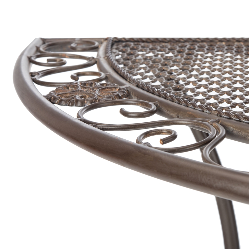 Safavieh Genson Halfmoon  Iron Console Table in Rust