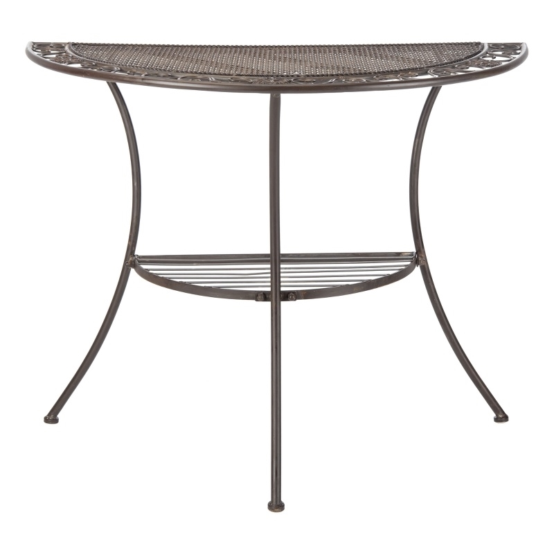 Safavieh Genson Halfmoon  Iron Console Table in Rust