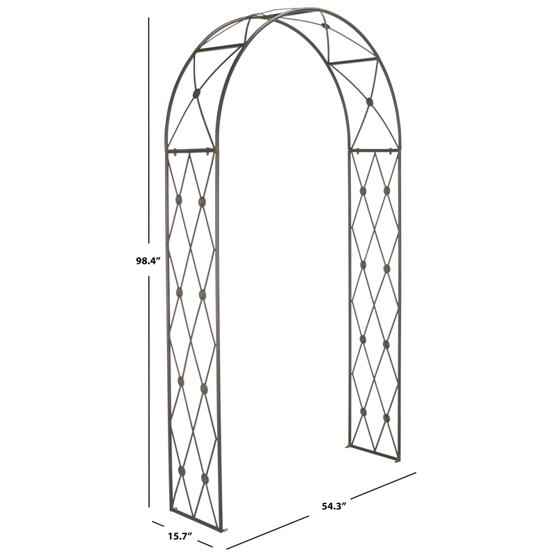 Safavieh Atticus Iron Archway  in Black / Rust