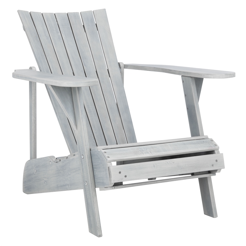 Safavieh Merlin  Wood Adirondack Chair  in Ash/ Gray