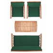 Safavieh Rocklin Wood 4 Pc Outdoor Set in Natural / Green