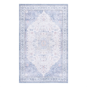 Safavieh Arizona 4'-0&quot x 6'-0&quot Polyester Power Loomed Rug in Beige / Light Blue