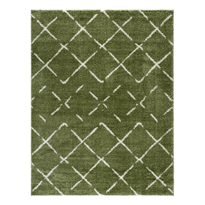 Safavieh Arizona Shag 8'-0&quot x 10'-0&quot Polypropylene Power Loomed RuginGreen/Ivory