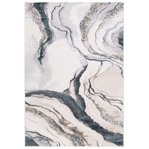 Safavieh Alenia 100 5'-3&quot x 7'-6&quot Polyester Power Loomed Rug in Gray/ Blue