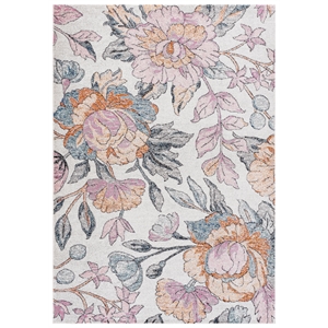Safavieh Aria 5'-0&quot x 6'-7&quot Polypropylene Power Loomed Rug in Gray/ Pink