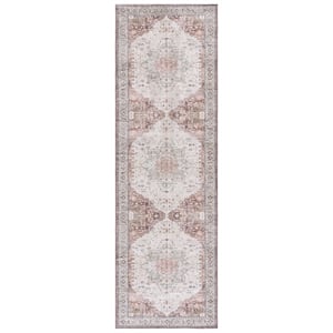 Safavieh Arizona 2'-6&quot x 8'-0&quot Polyester Power Loomed Rug in Beige /Green /Brown