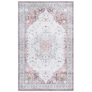 Safavieh Arizona 3'-0&quot x 5'-0&quot Polyester Power Loomed Rug in Beige /Green /Brown