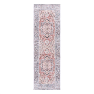 Safavieh Arizona 2'-6&quot x 8'-0&quot Polyester Power Loomed Rug in Rust / Blue