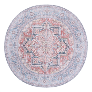 Safavieh Arizona 6'-0&quot x 6'-0&quot Polyester Power Loomed Rug in Rust / Blue