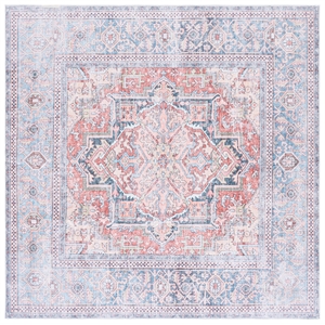 Safavieh Arizona 6'-0&quot x 6'-0&quot Polyester Power Loomed Rug in Rust / Blue