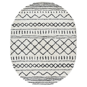 Safavieh Arizona Shag 6'-0&quot x 8'-0&quot Polypropylene Power Loomed Rug inIvory/Black