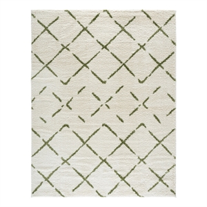 Safavieh Arizona Shag 8'-0&quot x 10'-0&quot Polypropylene Power Loomed RuginIvory/Green