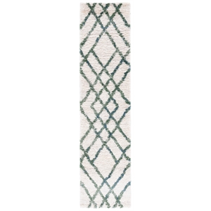 Safavieh Berber Shag 200 2'-0&quot x 10'-0&quot PolypropylenePowerLoomedRuginIvory/Green