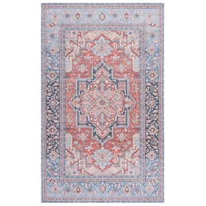 Safavieh Arizona 3'-0&quot x 5'-0&quot Polyester Power Loomed Rug in Rust / Blue