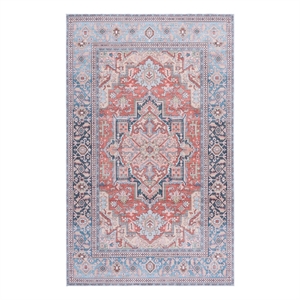 Safavieh Arizona 5'-0&quot x 8'-0&quot Polyester Power Loomed Rug in Rust / Blue