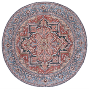 Safavieh Arizona 6'-0&quot x 6'-0&quot Polyester Power Loomed Rug in Rust / Blue