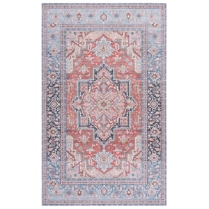 Safavieh Arizona 9'-0&quot x 12'-0&quot Polyester Power Loomed Rug in Rust / Blue