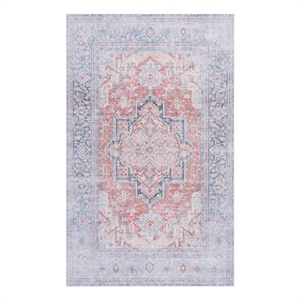Safavieh Arizona 5'-0&quot x 8'-0&quot Polyester Power Loomed Rug in Rust / Blue