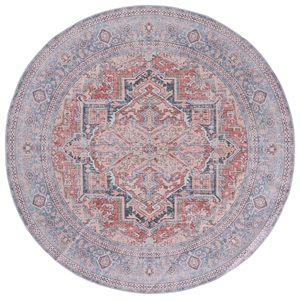 Safavieh Arizona 6'-0&quot x 6'-0&quot Polyester Power Loomed Rug in Rust / Blue
