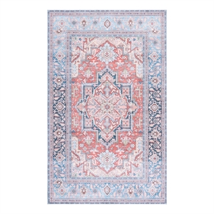 Safavieh Arizona 4'-0&quot x 6'-0&quot Polyester Power Loomed Rug in Rust / Blue