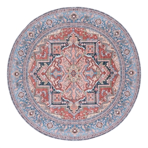 Safavieh Arizona 6'-0&quot x 6'-0&quot Polyester Power Loomed Rug in Rust / Blue