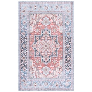 Safavieh Arizona 8'-0&quot x 10'-0&quot Polyester Power Loomed Rug in Rust / Blue