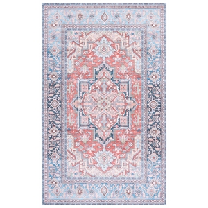 Safavieh Arizona 9'-0&quot x 12'-0&quot Polyester Power Loomed Rug in Rust / Blue