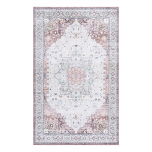 Safavieh Arizona 5'-0&quot x 8'-0&quot Polyester Power Loomed Rug in Beige /Green /Brown