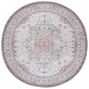 Safavieh Arizona 6'-0&quot x 6'-0&quot Polyester Power Loomed Rug in Beige /Green /Brown