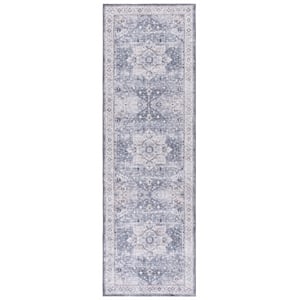 Safavieh Arizona 2'-6&quot x 8'-0&quot Polyester Power Loomed Rug in Gray/ Ivory