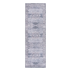 Safavieh Arizona 2'-6&quot x 8'-0&quot Polyester Power Loomed Rug in Dark Gray/ Ivory