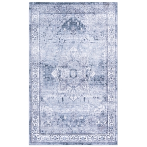 Safavieh Arizona 3'-0&quot x 5'-0&quot Polyester Power Loomed Rug in Dark Gray/ Ivory